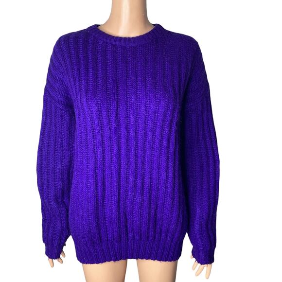 Vintage Palmettos Sweater Womens Medium Wool Blend Pullover Purple - Picture 7 of 10